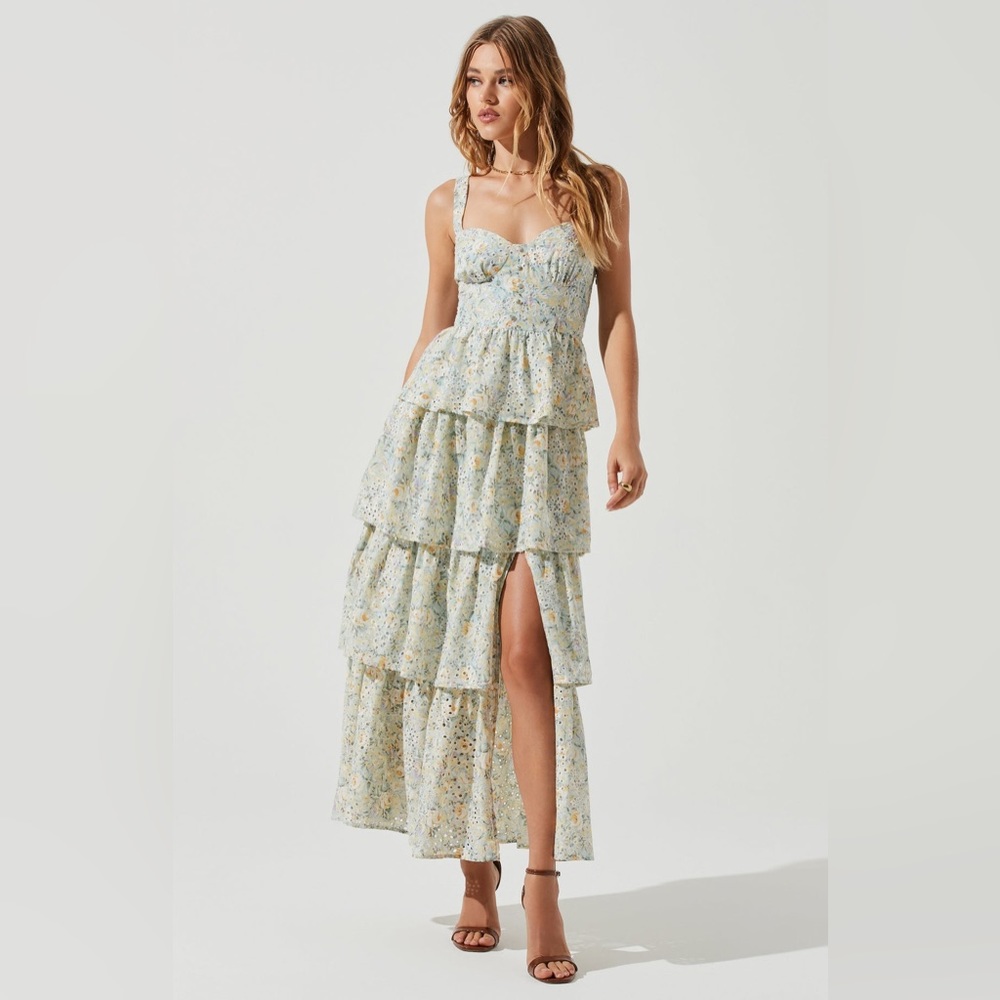ASTR the Label Midsummer Dress in Light Mint Multi Floral